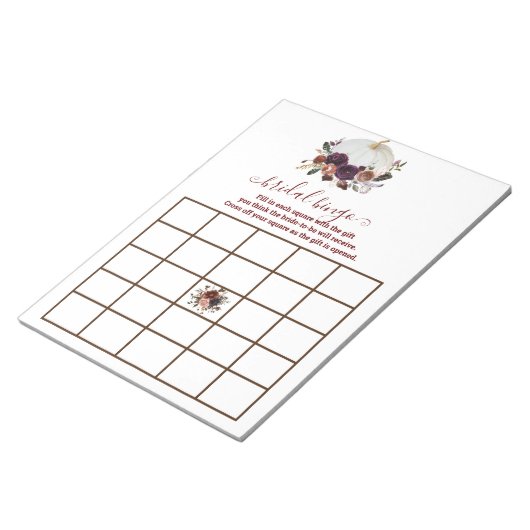 Herbstweißpumpenfall in Liebe Bingo Notizblock (angewinkelt)