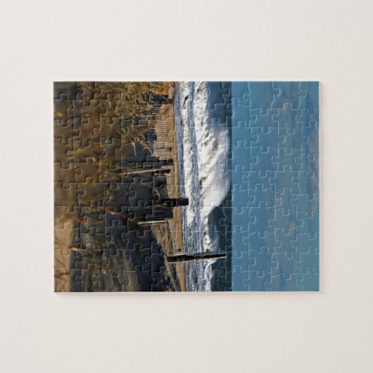 Herbstwelle und Dünen am Strand Puzzle (Horizontal)