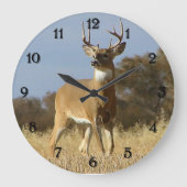 Herbstwhitetail-Dollar Große Wanduhr (Vorderseite)