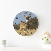Herbstwhitetail-Dollar Große Wanduhr (Zuhause)