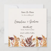 Herbstwiese Wasserfarben Wildblumen Save The Date (Vorderseite)