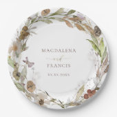 HerbstWiesenhochzeit - Blume Pappteller (Vorderseite)