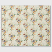 Herbstwildblumenmuster Geschenkpapier (Flach)
