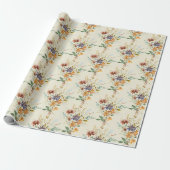 Herbstwildblumenmuster Geschenkpapier (Ungerollt)