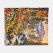 Herbstwildnis der Hirsche Fleecedecke (Vorderseite (Horizontal))