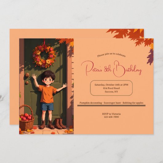 Herbstwillkommen Einladung (Vorne/Hinten)