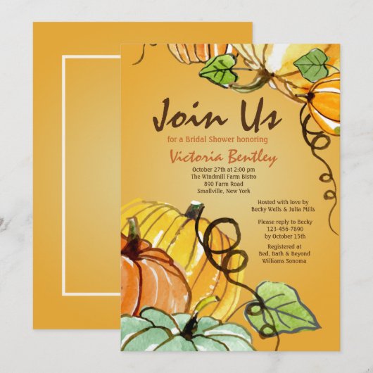 Herbstwillkommen Einladung (Vorne/Hinten)