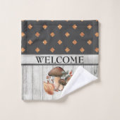 Herbstwillkommen, Herbst und Erntedank Badhandtuch Set (Waschlappen)