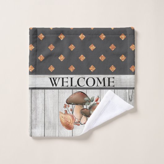 Herbstwillkommen, Herbst und Erntedank Badhandtuch Set (Waschlappen)