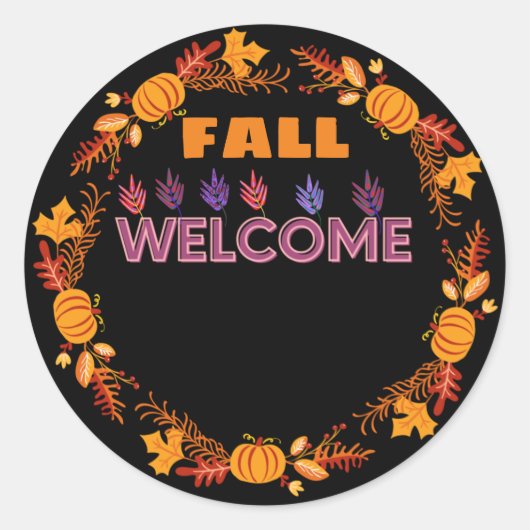Herbstwillkommen Runder Aufkleber (Vorderseite)