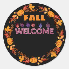 Herbstwillkommen Runder Aufkleber