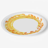 Herbstwirbel in Herbstfarben Pappteller (Schrägansicht)