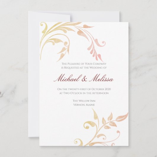 Herbstwirbelhochzeit Einladung (Vorderseite)