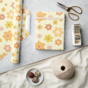 Herbstwoben: Goldenes Blossom Nahtloser Erntedank Geschenkpapier