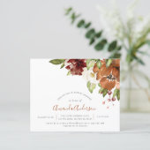 Herbstwoche Brautparty Floral Orange einladen (Stehend Vorderseite)