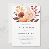 Herbstwoche Floral Boho Hochzeit Einladung (Vorderseite)