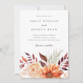 Herbstwoche Floral Boho Hochzeit Einladung (Vorderseite)