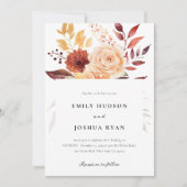 Herbstwoche Floral Boho Hochzeit Einladung (Vorderseite)