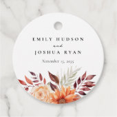 Herbstwoche Floral Boho Hochzeit Geschenkanhänger (Vorderseite)