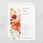 Herbstwoche Floral Boho Hochzeit Save The Date (Vorne/Hinten)