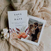 Herbstwoche Floral Boho Hochzeit Save The Date