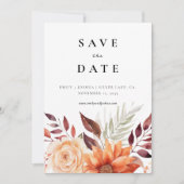 Herbstwoche Floral Boho Hochzeit Save The Date (Vorderseite)