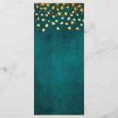 Herbstwoche führt zu Aquamariner Blauer- und Goldh Menükarte (Rückseite)