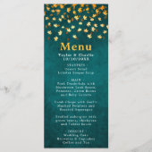 Herbstwoche führt zu Aquamariner Blauer- und Goldh Menükarte (Vorderseite)