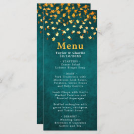 Herbstwoche führt zu Aquamariner Blauer- und Goldh Menükarte