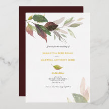 Herbstwoche Herbstlaub Watercolor Burgund