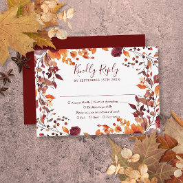 Herbstwoche in Burgund lässt blutige Hochzeit RSVP Karte