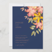 Herbstwoche in der Liebe Navy Blauer Herbst Einladung (Vorderseite)