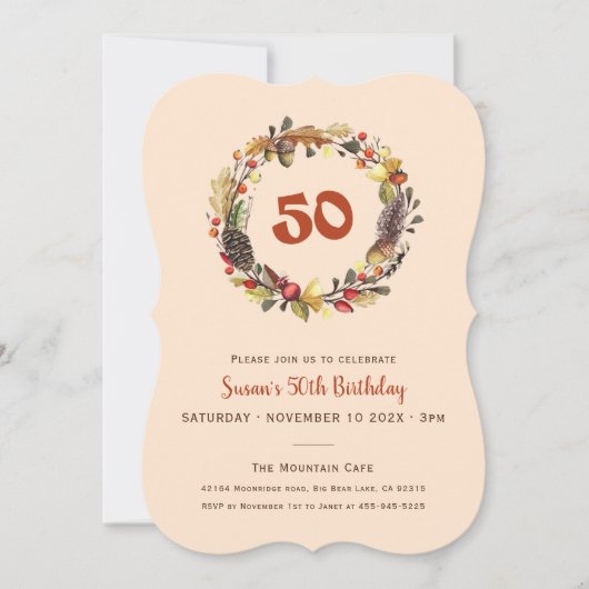 Herbstwoche jedes Alter Geburtstag Einladung (Vorderseite)