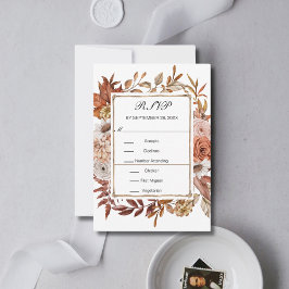 Herbstwoche lässt florale feierliche Hochzeit RSVP Karte