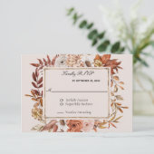 Herbstwoche lässt florale feierliche Hochzeit RSVP Karte (Stehend Vorderseite)