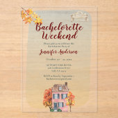 Herbstwoche Rustikaler Junggeselinnen-Abschied Acryleinladungen (Vorderseite)