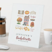 Herbstwoche Rustikaler Junggeselinnen-Abschied Sockelschild (In Situ)