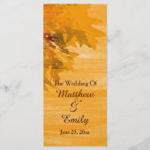 Herbstwochenende Hochzeitsprogramm Programm (Vorderseite)