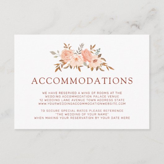 Herbstwochenende Hochzeitsunterkünfte in Aquarellb Begleitkarte (Vorderseite)