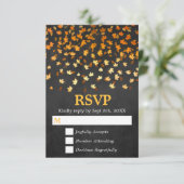 Herbstwochenende mit Gold und Black Grunge RSVP Karte (Stehend Vorderseite)