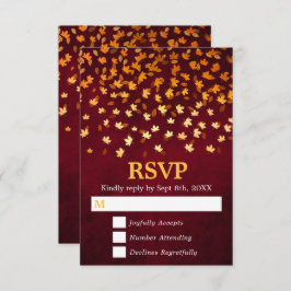 Herbstwochenende mit Gold und Red Grunge RSVP Karte