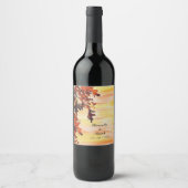 Herbstwochenende Orange Yellow Swirt Party Weinetikett (Vorderseite)