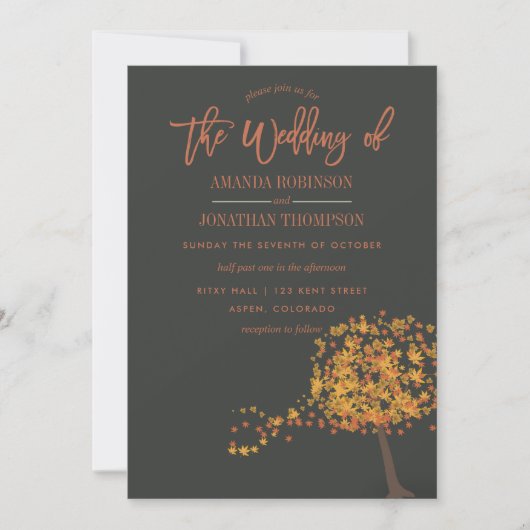 Herbstwochenende personalisierte Einladung (Vorderseite)