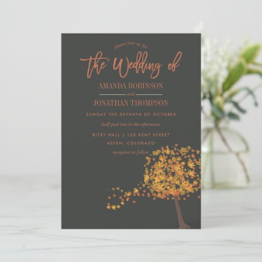 Herbstwochenende personalisierte Einladung (Stehend Vorderseite)