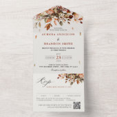 Herbstwochenende Rustikale Boho Hochzeit All In One Einladung (Innen Boden)