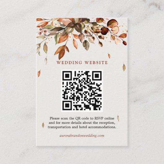 Herbstwochenende Rustikale Boho Hochzeit Begleitkarte (Vorderseite)