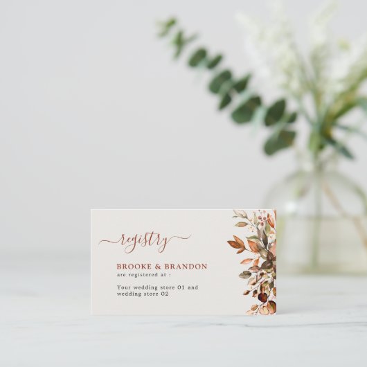 Herbstwochenende Rustikale Boho Hochzeit Begleitkarte (Stehend Vorderseite)