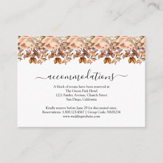 Herbstwochenende Rustikale Boho Hochzeit Begleitkarte (Vorderseite)