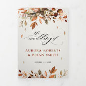 Herbstwochenende Rustikale Boho Hochzeit Dreifach Gefaltete Ankündigung (Cover)