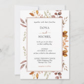 Herbstwochenende Rustikale Boho Hochzeit Einladung (Vorderseite)